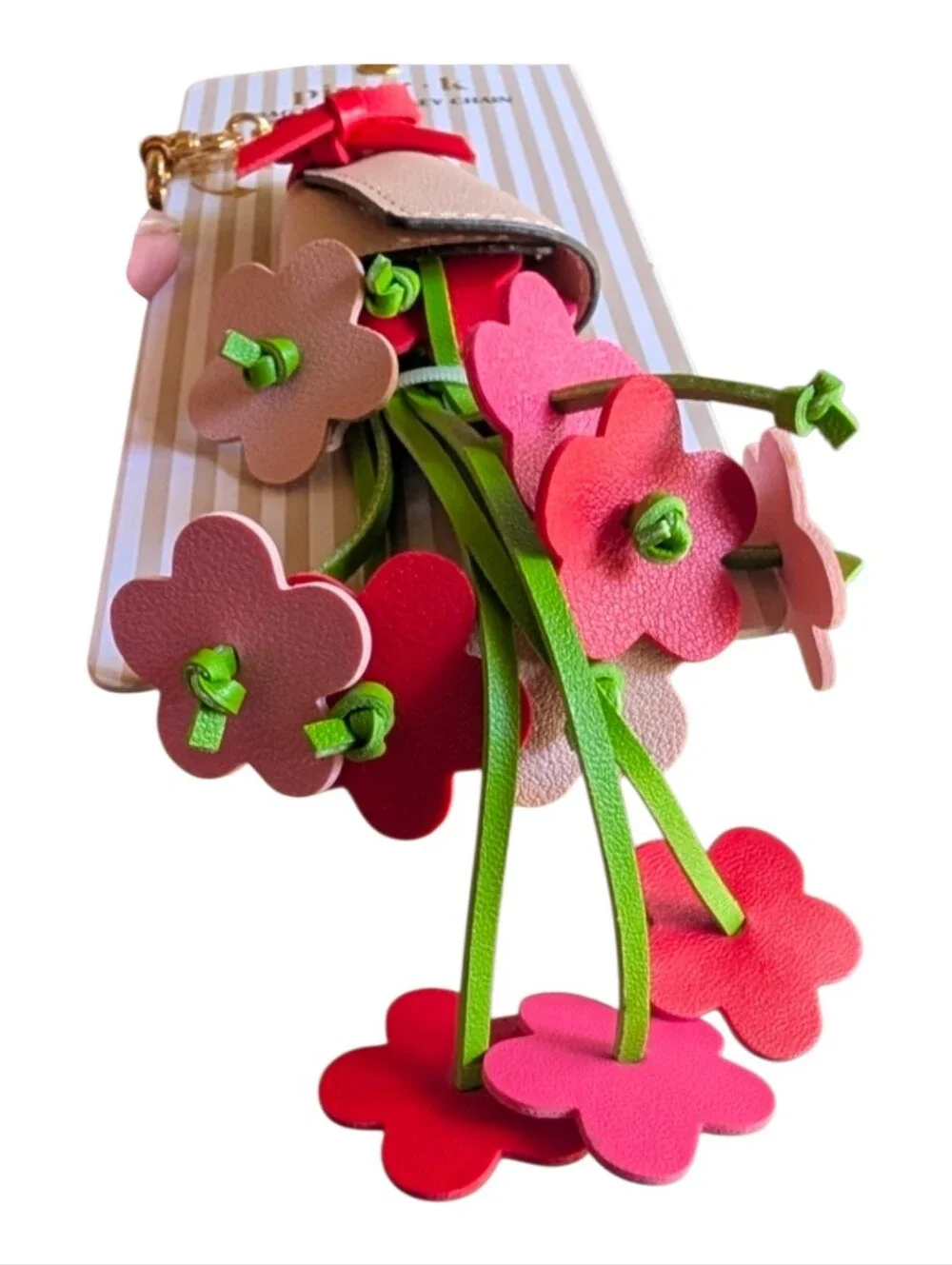 💕▪️Piper K ▪️Floral Bouquet Tassel Key & Bag Charm in Pink and Green